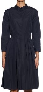 Burberry pleated cotton-twill dress